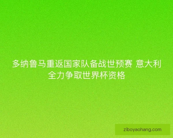 多纳鲁马重返国家队备战世预赛 意大利全力争取世界杯资格