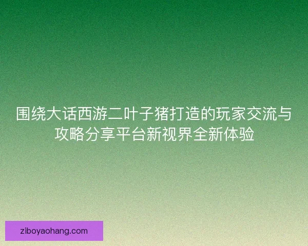 围绕大话西游二叶子猪打造的玩家交流与攻略分享平台新视界全新体验