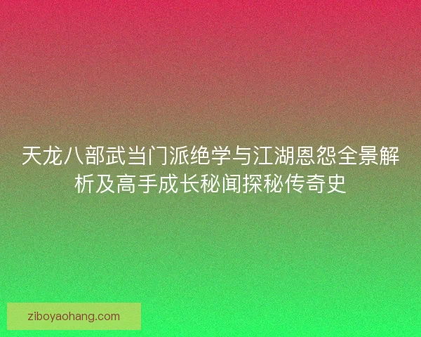 天龙八部武当门派绝学与江湖恩怨全景解析及高手成长秘闻探秘传奇史